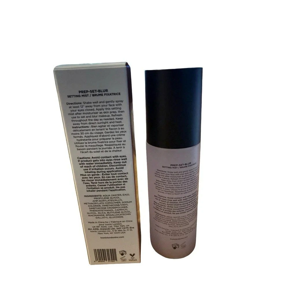 Iconic London Prep Set Blur Clear Setting Mist Full Size 120 mL/4.05 oz